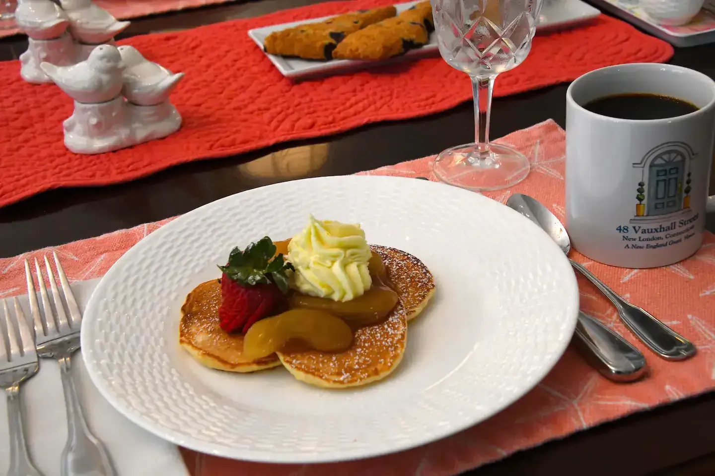 Homemade pancakes and scones